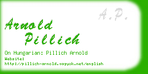 arnold pillich business card